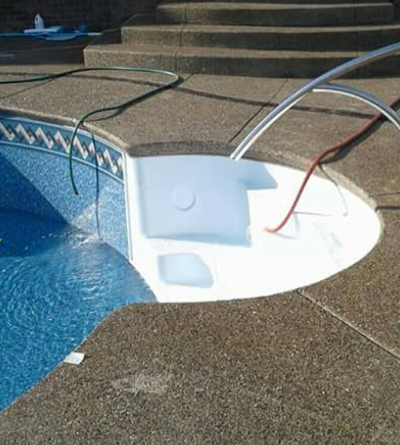 decorative concrete pool surround